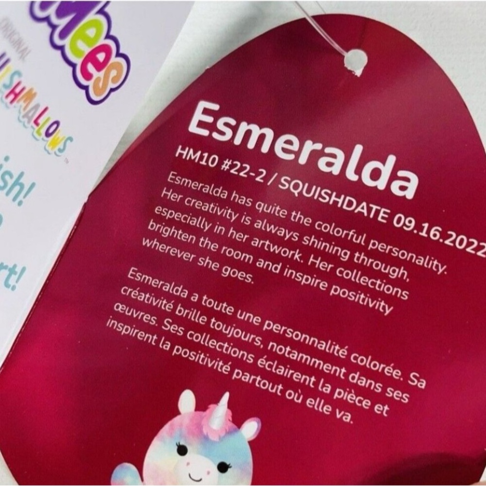 NWT 10” Esmeralda the Unicorn Hugmee Squishmallow — Valentines Day Collection - Picture 5 of 5